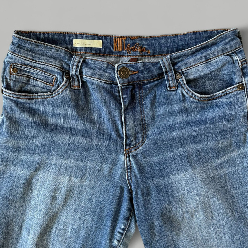 Kut From The Kloth Carlo Ankle Skinny Jeans Blue Size 10 - Picture 9 of 14
